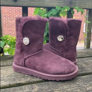 UGG Boots in Port with Swarovski Button